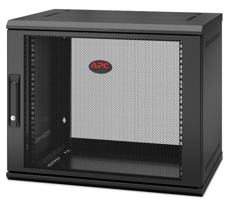 APC NetShelter 9U Wallmount Rack Enclosure Cabinet Single Hinged Switch Depth