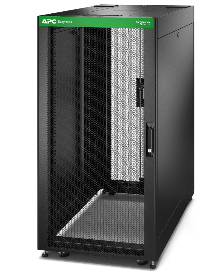 APC ER6402 Computer system Easy Rack, 24U, Black, With Roof, Castors, Feet, 4 Brackets, and Side Panels, No Bottom, 1198H x 600W x 1000D mm