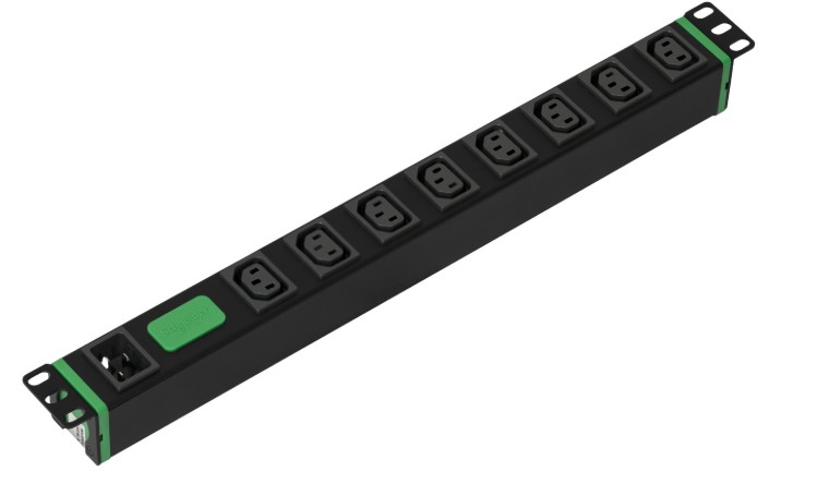 Easy Rack PDU, Basic, Horizontal, 1 Phase, 3.7kW, 230V, 16A, 8 x C13 outlets, IEC60320 C20 inlet