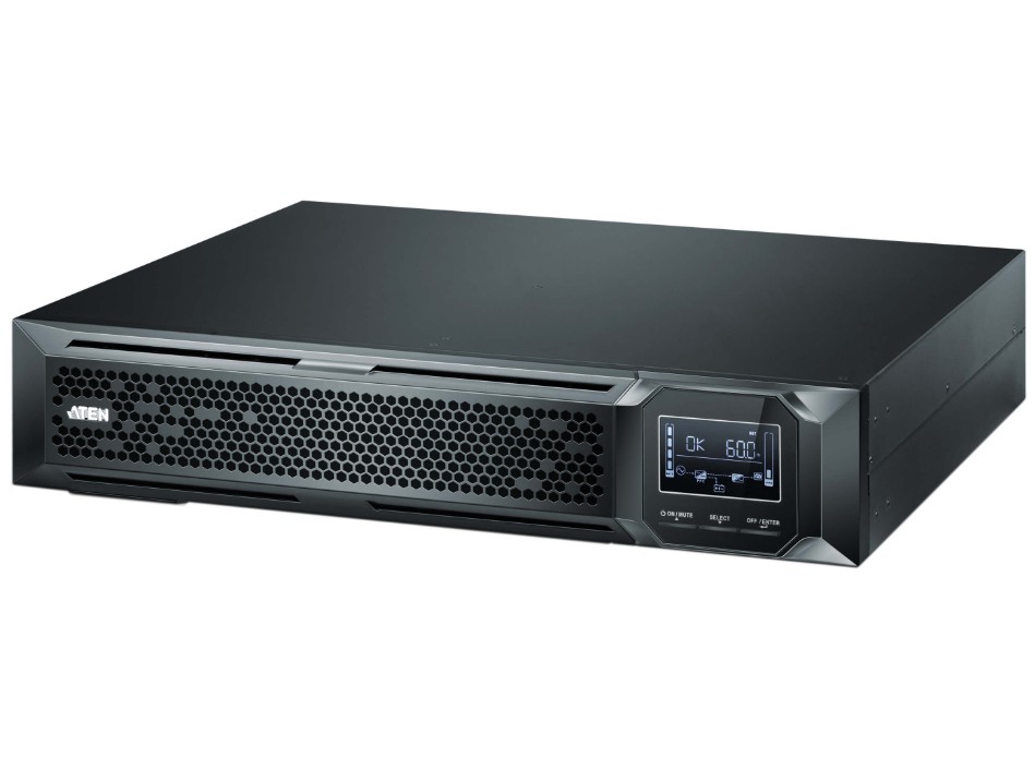 Aten 3000VA/3000W Professional Online UPS  with USB/DB9 connection, 8x C13 outlets and 1x C19 outlet, optional SNMP, EPO and RJ port surge protection