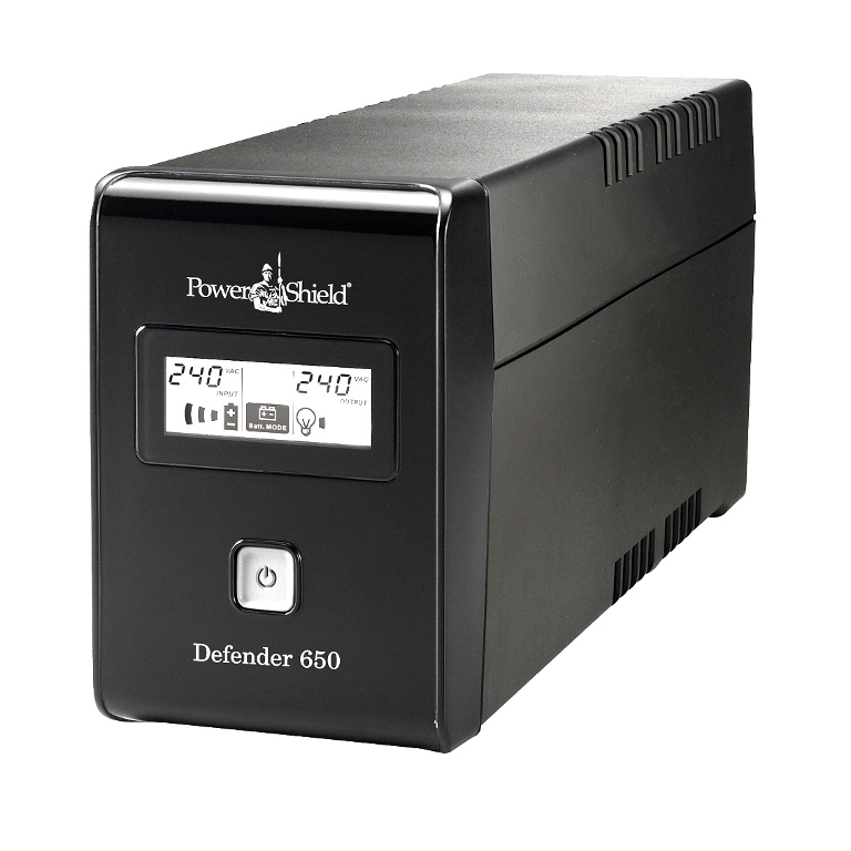 PowerShield Defender 650VA/390W UPS, AVR, LCD display, 2 AU outlets, user-replaceable batteries, 2-year warranty