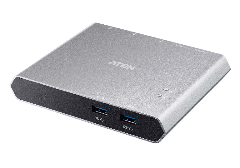 Aten 2-Port USB-C KVM Switch (Dock) with Power Pass-through