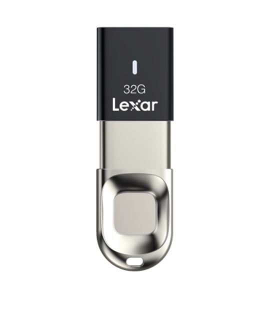 Lexar JumpDrive F35 32GB Finger Print USB3 Flash Drive  - Up to 150MBs / 10 Fingerprint ID/Ultra Fast Speeds/256-bit AES(LS)