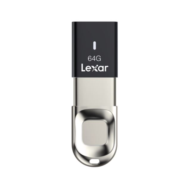 Lexar JumpDrive F35 64GB Finger Print USB3 Flash Drive - Up to 150MBs / 10 Fingerprint ID/Ultra Fast Speeds/256-bit AES(LS)