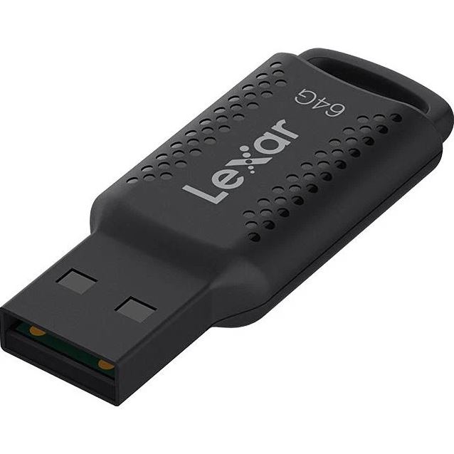 Lexar V400 64GB JumpDrive® USB3.0 Flash Drive, up to 100MB/s read Black,Securely protect files with Lexar DataShield. 256-bit AES encryption for added LJDV400064G-BNBNG