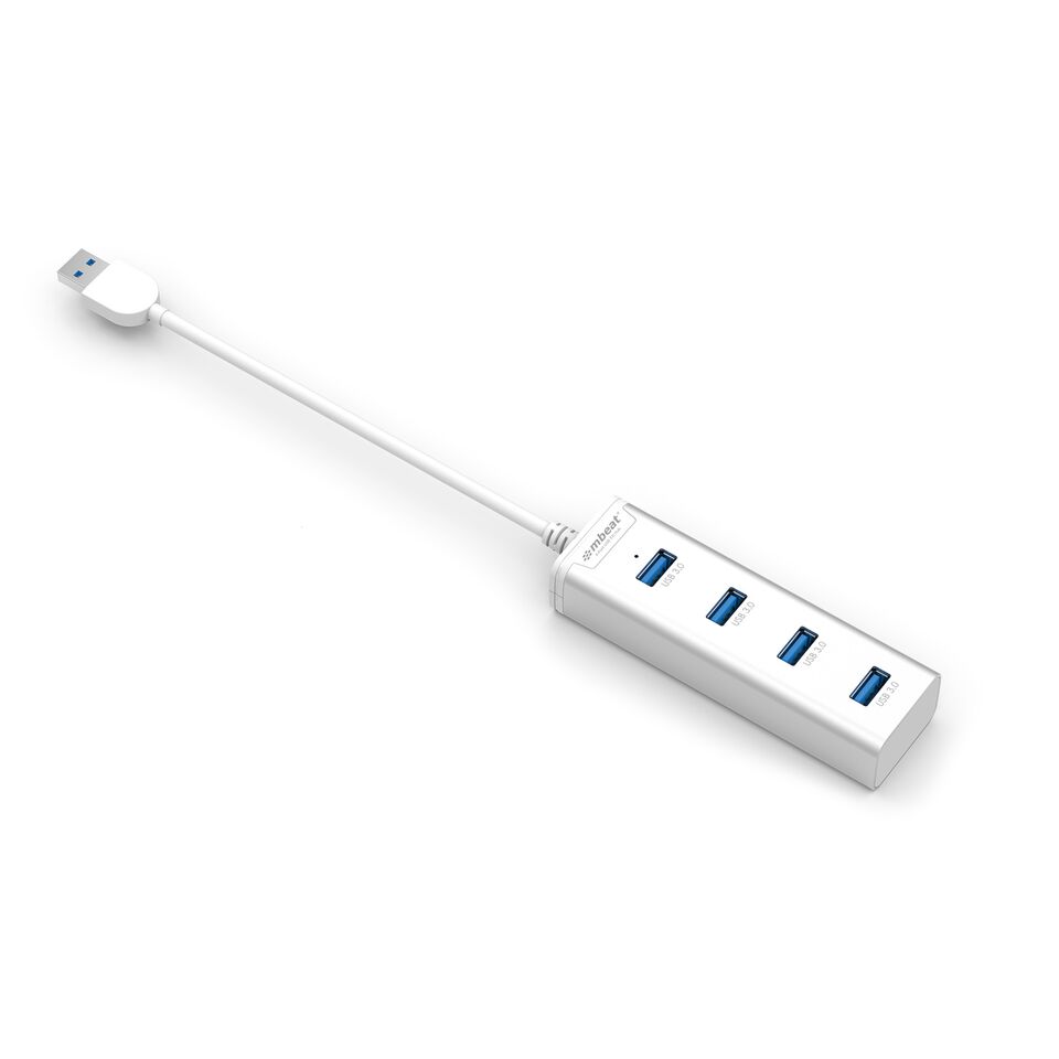 mbeat® “STICK' 4-Port USB 3.0 Hub - Aluminium Portable 4 Port Data Transfer Super Speed USB Hub Adapter Ultrabook MacBook SurfaceBook