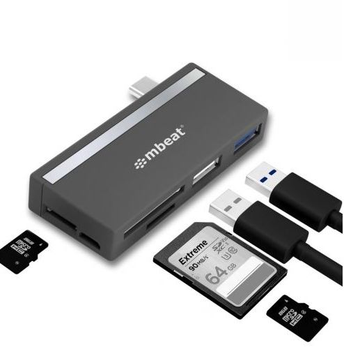mbeat®  Essential  5-IN-1 USB- C Hub ( USB hub 2.0, 3.0, SD/TF Card Reader Supports SDXC, MicroSDXC)