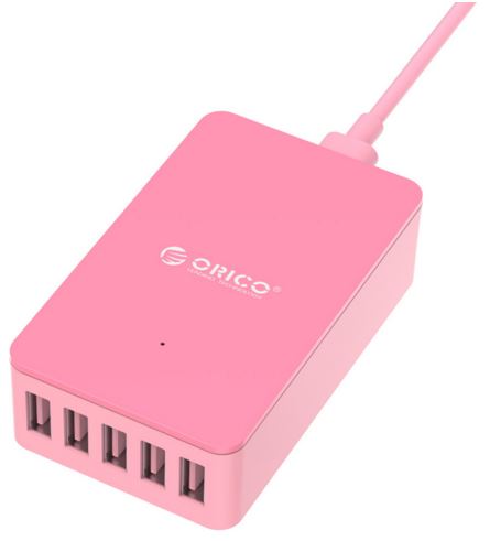 ORICO 40W 5 x Port 2.4A Smart Desktop Charger - Pink