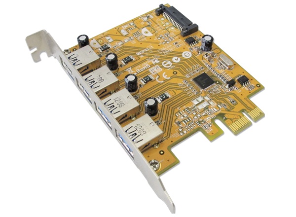 Sunix USB4300NS PCIE 4-Port USB 3.0 Card (SATA power connector)
