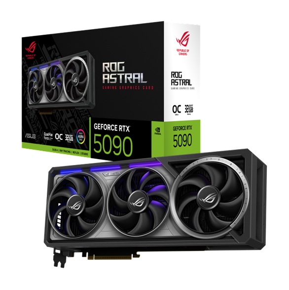 ASUS ROG-ASTRAL-RTX5090-O32G-GAMING Commercial display nVidia GeForce ROG Astral RTX™ 5090 32GB GDDR7 OC, 32GB GDDR7, 21760 CUDA, 2610MHz OC, 28Gbps, 512-bit, PCIe 5.0, 7680x4320