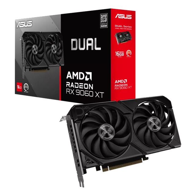 ASUS Commercial display Dual RTX9060XT 16G, GDDR6, PCIe 5.0, 20Gbps, 128-bit, HDMI 2.1b, 2x DP 2.1a, Dual Fan, 2Yr Wty