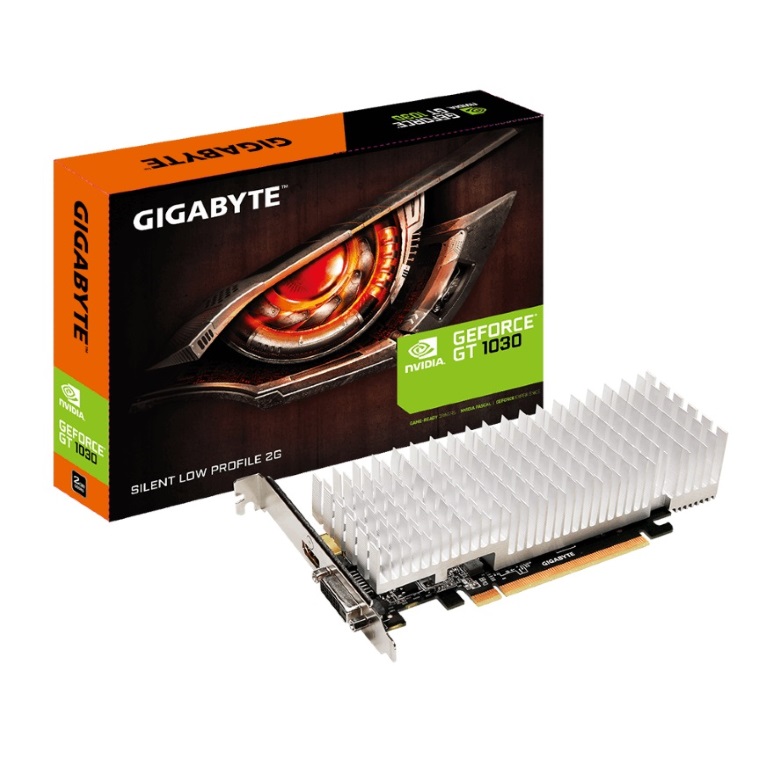 Gigabyte nVidia GeForce GT 1030 2GB DDR5 Silent PCIe Graphic Card 4K@60Hz HDMI DVI 2x Displays Low Profile 1506/1468 MHz ~VCG-N1030D5-2GL GV-N1030D5-2