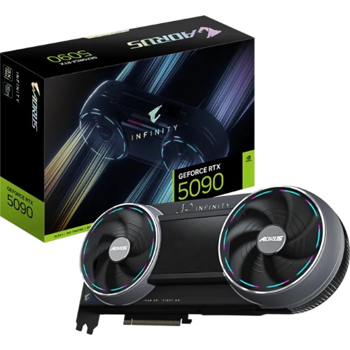 Gigabyte AORUS GeForce RTX™ 5090 INFINITY 32G, 2655 MHz, CUDA 21760, 28 Gbps, GDDR7, 512 bit, PCI-E 5.0, PSU 1000W, DisplayPort 2.1b *3 HDMI 2.1b *1