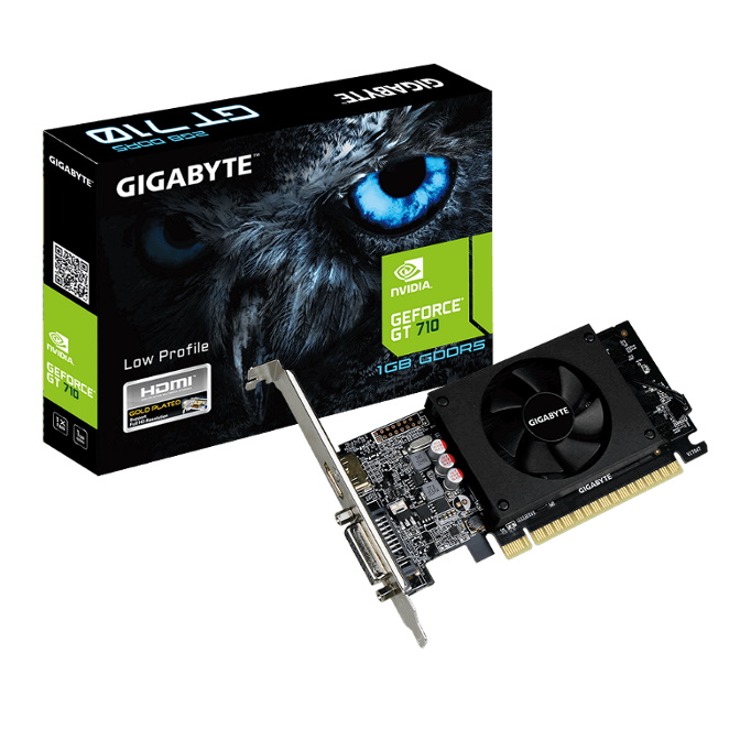 Gigabyte nVidia GeForce GT 710 V2 1GB DDR5 PCIe Graphic Card 4K 2xDisplays HDMI DVI Low Profile 954MHz