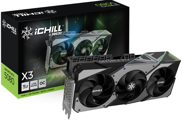 INNO3D C50803-16D7X-176069R nVidia GeForce RTX 5080 ICHILL X3 V2 16GB GDDR7 2715MHz Boost Clock, RAM 30Gbps, 3xDP, 1xHDMI, 334x148x73mm