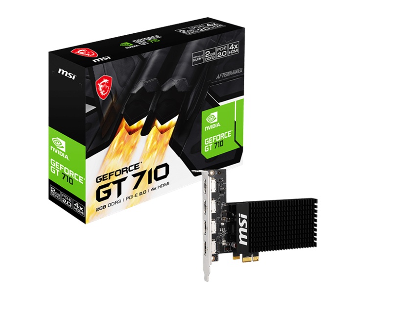 MSI Control module nVidia Geforce GT 710 2GD3H 4HDMI VGA CARD 2GB DDR3 1600 MHz 4xHDMI PCIE2.0x1 954 MHz Core Clock (LS)