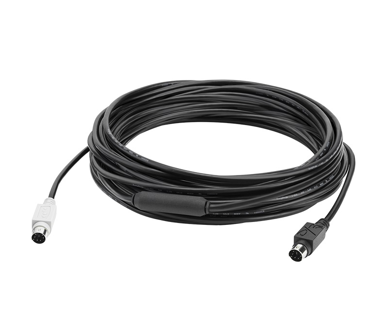 Logitech GROUP 10m Extender Cable Mini-DIN-6 Connection to increase the distance from the hub to the camera or speakerphone for Large Conference Room